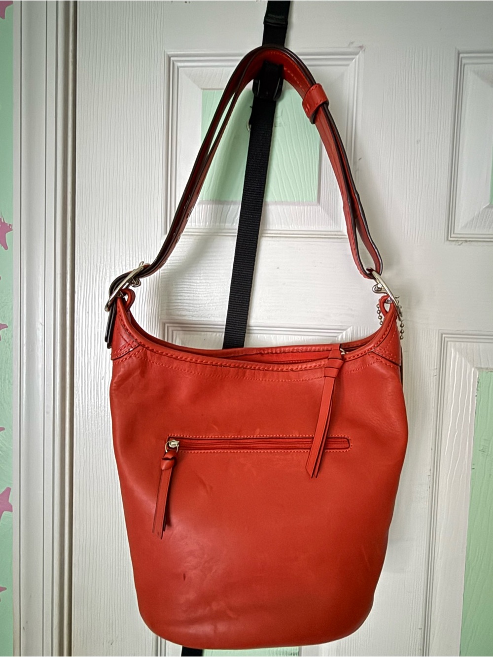 Vintage Coach Burnt Orange Leather Bucket Bag